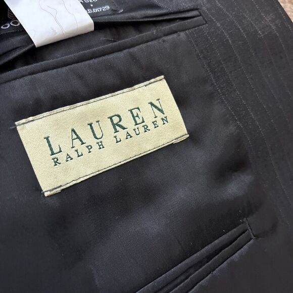 Polo Ralph Lauren Jacket Only Suit Gry Stripe 2 Button Wool 46L - Small cut top - Picture 12 of 13